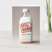 Verjaardagsmelkfles met houdbaarheidsdatum kaart (Voorkant)