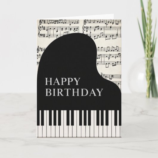 Verjaardagsmelodie Piano Kaart (Voorkant)