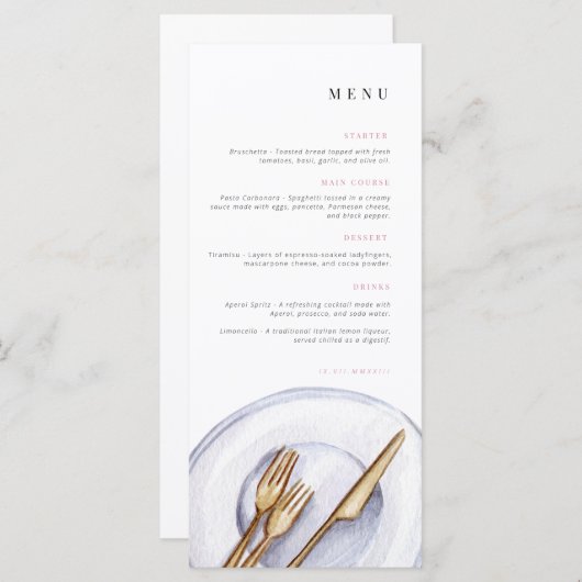 verjaardagsmenu | Celebration menu | (Voorkant / Achterkant)