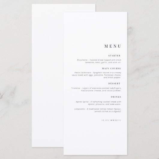 verjaardagsmenu | Celebration menu | (Voorkant / Achterkant)