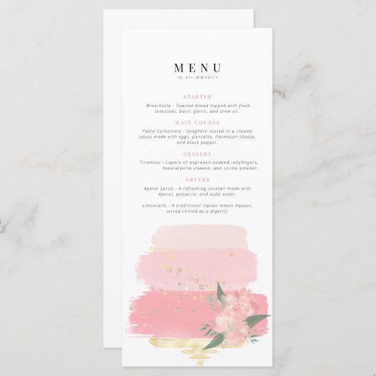 verjaardagsmenu | Celebration menu | Bruidsfeest (Voorkant / Achterkant)