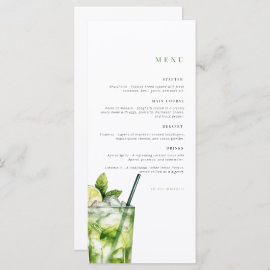 verjaardagsmenu | Celebration menu | Cocktails par (Voorkant / Achterkant)