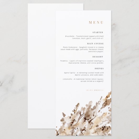 verjaardagsmenu | Celebration menu | Pampa's (Voorkant / Achterkant)