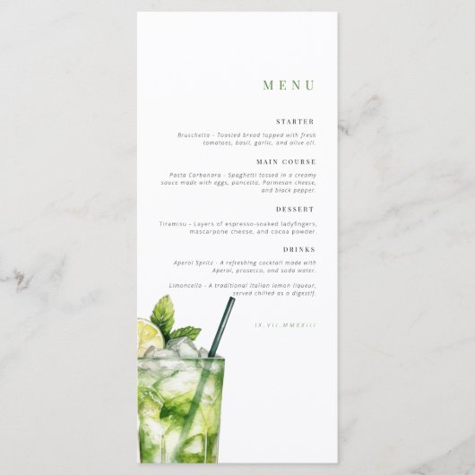 Verjaardagsmenu | Feestmenu | Cocktailparty Menu (Voorkant)