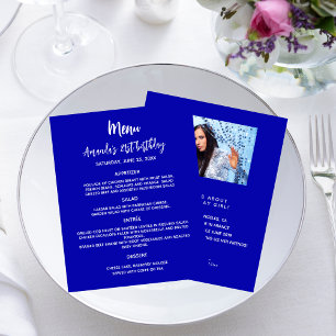 Verjaardagsmenu koninklijk blauw leuke weetjes fot flyer