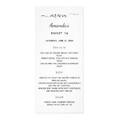 Verjaardagsmenu wit zwart elegant reclamekaart (Voorkant)