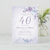 Verjaardagsmodel 40 jaar Lavendel Kleur Kaart (Staand voorkant)