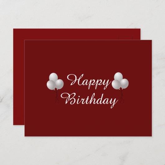 Verjaardagsmok met ballonnen briefkaart (Voorkant / Achterkant)