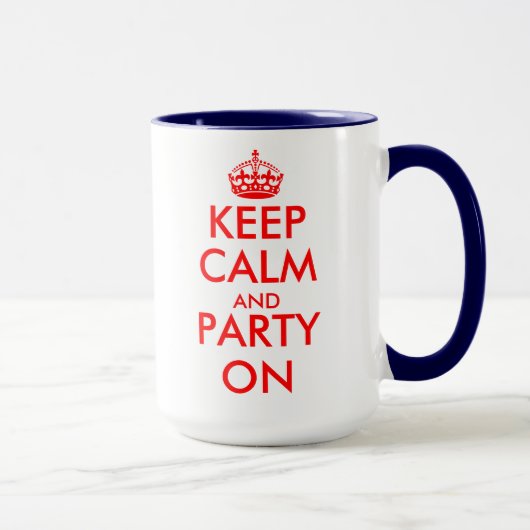 Verjaardagsmok met keep calm thema mok (Rechts)
