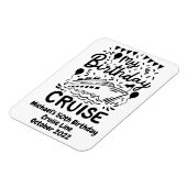 Verjaardagsmonogram cruise hutdeur magneet (Linkerzijde)