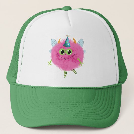 Verjaardagsmonster Baseball & Trucker Hats met cha Pet (Voorkant)