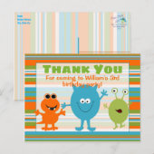 Verjaardagsmonster bedankkaart briefkaart (Voorkant / Achterkant)