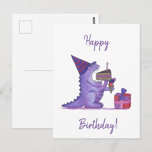 Verjaardagsmonster Briefkaart (Voorkant / Achterkant)