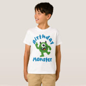 Verjaardagsmonster groen feest t-shirt (Voorkant volledig)