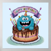 Verjaardagsmonster Poster (Voorkant)
