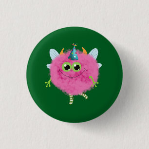 Verjaardagsmonster vol charme ronde button 3,2 cm