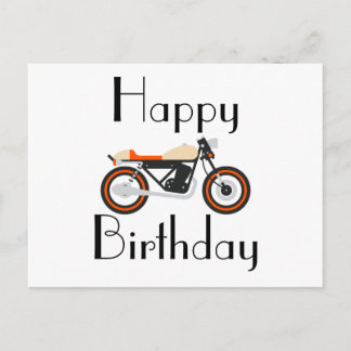 Verjaardagsmotorfietsansichtkaart Briefkaart