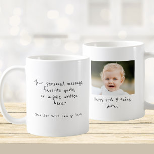 Verjaardagsmug met eigen foto en tekst voor 80ste koffiemok