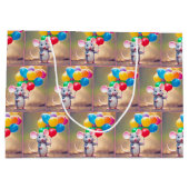 Verjaardagsmuis met ballonnen groot cadeauzakje (Achterkant)