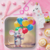 Verjaardagsmuis met ballonnen papieren bordje (Feest)