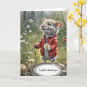 Verjaardagsmuis met paardenbloem kaart (Gele Bloem)