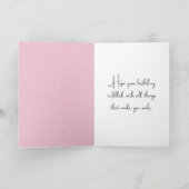 Verjaardagsmuis met roze bloemen kaart (Binnen)