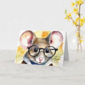 Verjaardagsmuis met Waterverf Kaart (Gele Bloem)