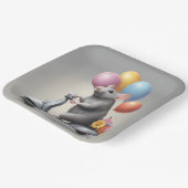 Verjaardagsmuis op een scooter papieren bordje (Gebogen)