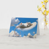 Verjaardagsmuis op een veer kaart (Gele Bloem)