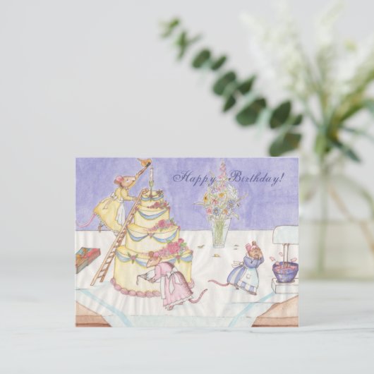 Verjaardagsmuizen Briefkaart (Staand voorkant)