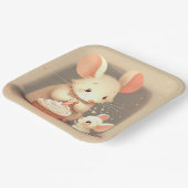 Verjaardagsmuizen met cupcake papieren bordje (Gebogen)