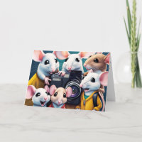 Verjaardagsmuizen Poseren met een camera