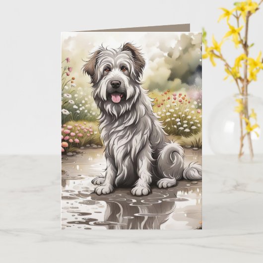 Verjaardagsmutt in een modderplas kaart (Gele Bloem)