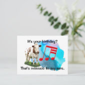 Verjaardagsmuziekkoe Briefkaart (Staand voorkant)