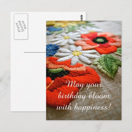 Verjaardagsnaald Art Briefkaart (Voorkant / Achterkant)