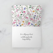 Verjaardagsnaald met wilde bloemen kaart (Binnen)