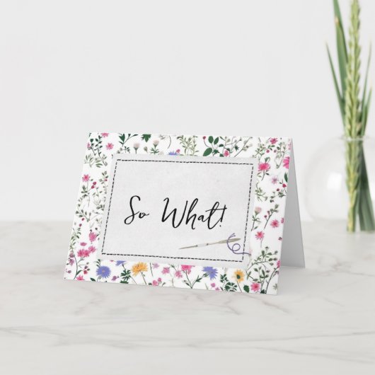 Verjaardagsnaald met wilde bloemen kaart (Voorkant)