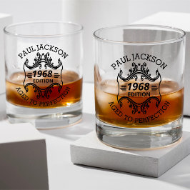  Verjaardagsnaam & Jaar Verouderd tot in de perfec Whisky Glas