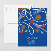 Verjaardagsnaam pastaliefhebber briefkaart (Voorkant / Achterkant)