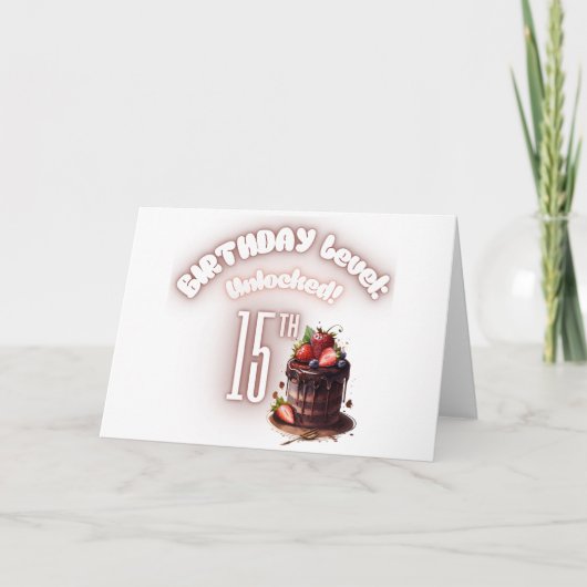 Verjaardagsniveau ontgrendeld kinderverjaardagskaa feestdagen kaart (Voorkant)