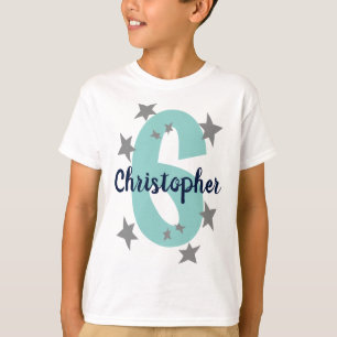 Verjaardagsnummer en naam Cool Stars Gepersonalise T-shirt