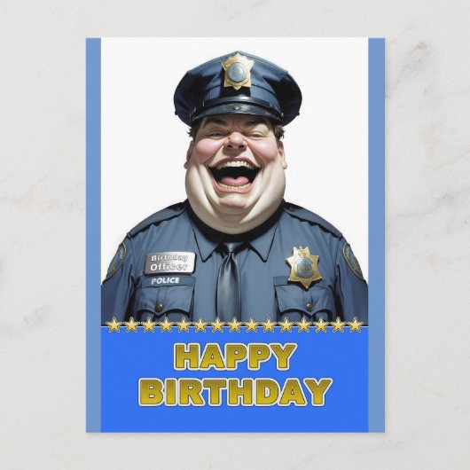 Verjaardagsofficier Briefkaart (Voorkant)