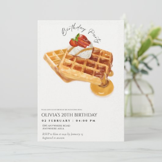 Verjaardagsontbijt, Verjaardagsbrunch Kaart (Staand voorkant)