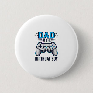Verjaardagsontwerp voor vader van gamer-shirt_1 ronde button 5,7 cm