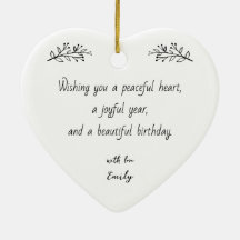 Verjaardagsornament met foto en persoonlijke boods