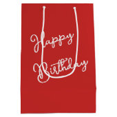 Verjaardagspaard in schuurdeur met wilde bloemen medium cadeauzakje (Achterkant)