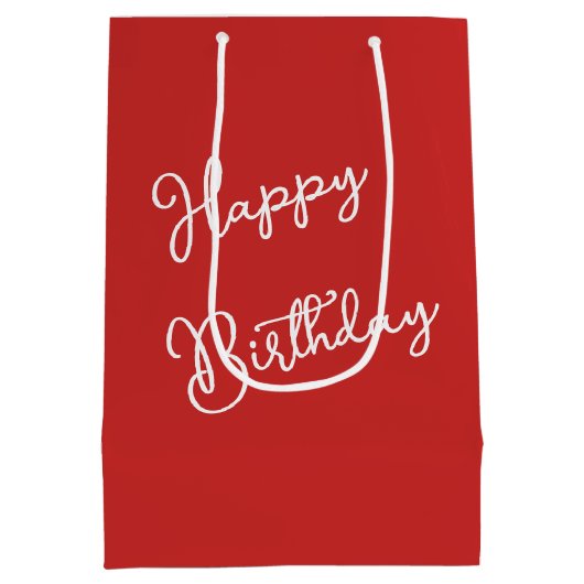 Verjaardagspaard in schuurdeur met wilde bloemen medium cadeauzakje (Achterkant)