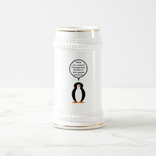 Verjaardagspak praten Ms. Penguin gepersonaliseerd Bierpul (Center)