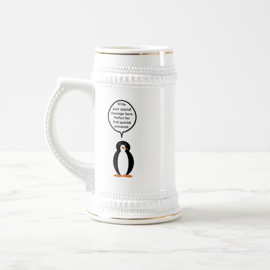 Verjaardagspak praten Ms. Penguin gepersonaliseerd Bierpul (Links)