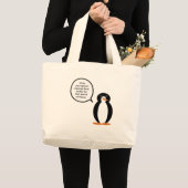 Verjaardagspak praten Ms. Penguin gepersonaliseerd Grote Tote Bag (Voorkant (product))